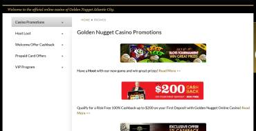 Golden Nugget casino: Акции