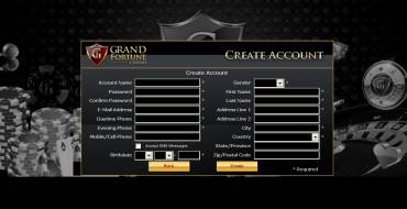 Grand Fortune casino: Открытие счета