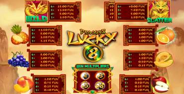 Dragons Lucky 8: Таблица выплат